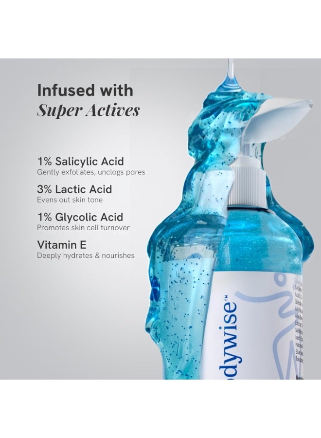 Bodywise Be Bodywise 5% AHA BHA Exfoliating Body Wash 700ml | For Body Acne, Strawberry Skin, De-Tan | Infused with 3% Lactic Acid, 1% Salicylic Acid, 1% Glycolic Acid | Non-Drying, Paraben Free - Image 3